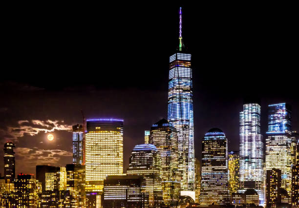istock new york city manhattan downtown night moon 910954744