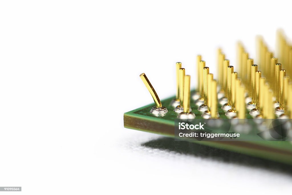 Curvada contactos en chip de procesador - Foto de stock de Chip - Componente de ordenador libre de derechos