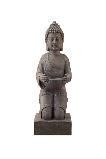 Buddha statue at full length isolated on white Buddha statue at full length isolated on white background bronze statue stock pictures, royalty-free photos & images