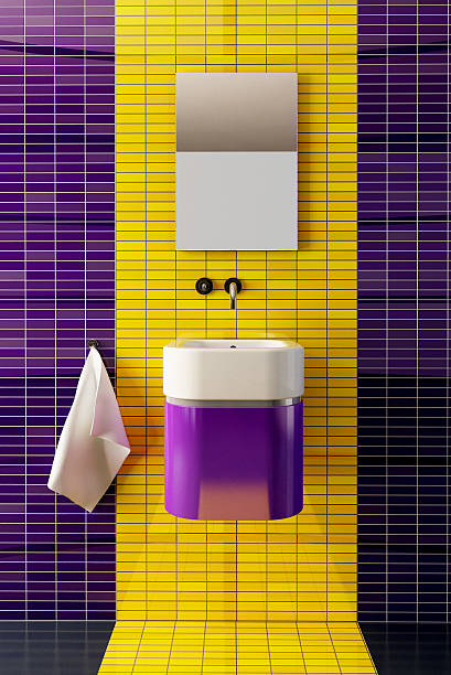 interior de baño - patchworkdesign fotografías e imágenes de stock
