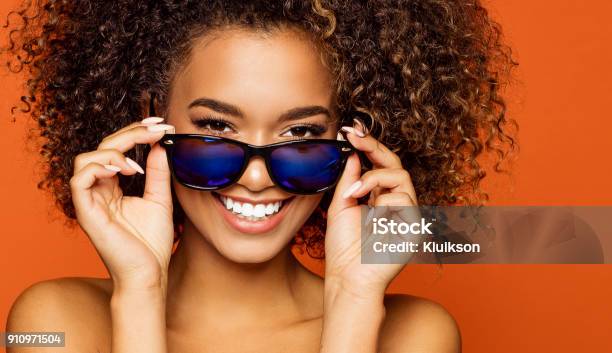 Beautiful African American Female Model Stock Photo - Download Image Now - Sunglasses, Women, One Woman Only