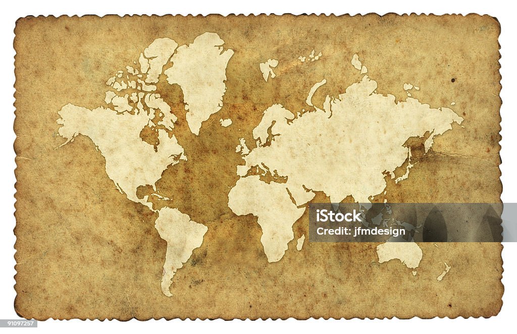 Carte du monde, carte postale le grunge image - Photo de Afrique libre de droits