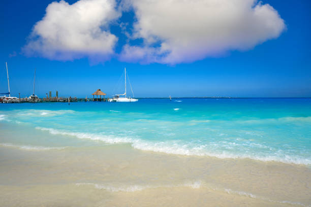 Cancun Playa Tortugas beach in Hotel Zone of Mexico