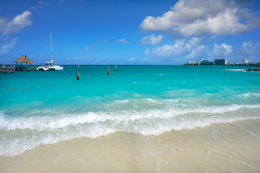 Cancun Playa Tortugas beach in Hotel Zone of Mexico