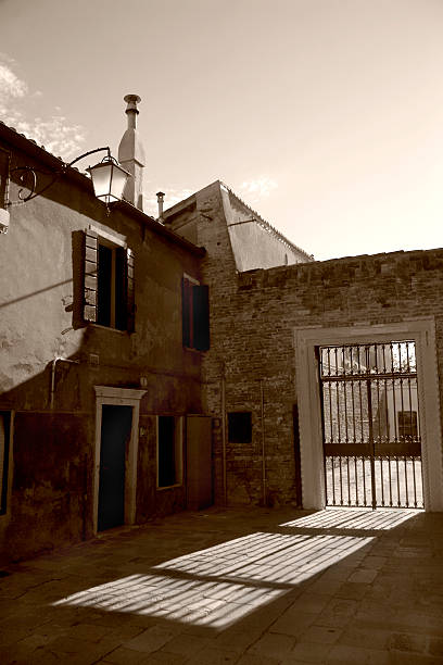 Italian Courtyard stock photo