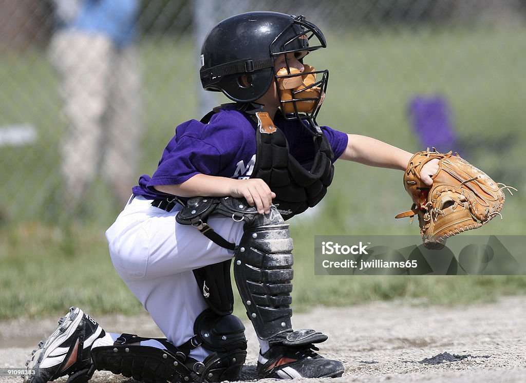 Baseballfänger fangen ball - Lizenzfrei Baseballmannschaft Stock-Foto