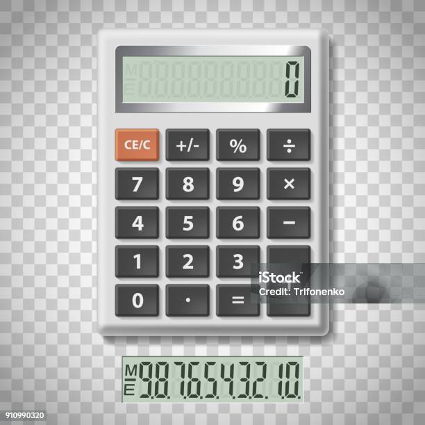 Digital Calculator With Numbers Stock Illustration - Download Image Now - Calculator, Computer Monitor, Device Screen