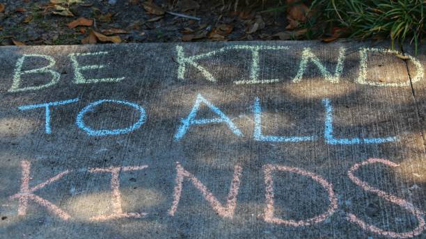 Animal Rights Protest Sidewalk Chalk Be Kind Sign