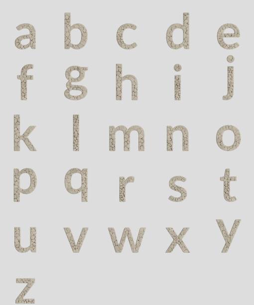 istock Font Sheet of Lower Case Letters Made From Rocks 910991932