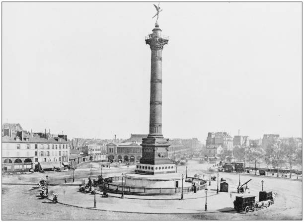 istock Antique photograph of World's famous sites: July column, Paris 910995810