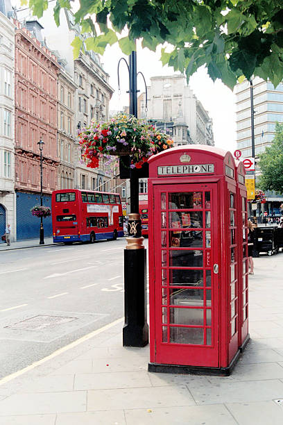 istock Traditional Red Phone Booth - London 91099596
