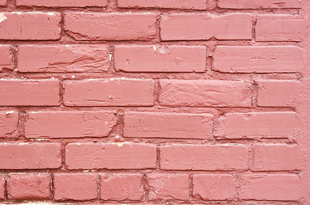 Painted brick wall - horizontal format stock photo