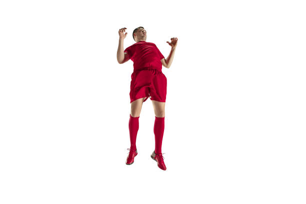 istock Professional football soccer player isolated on white background 910998530