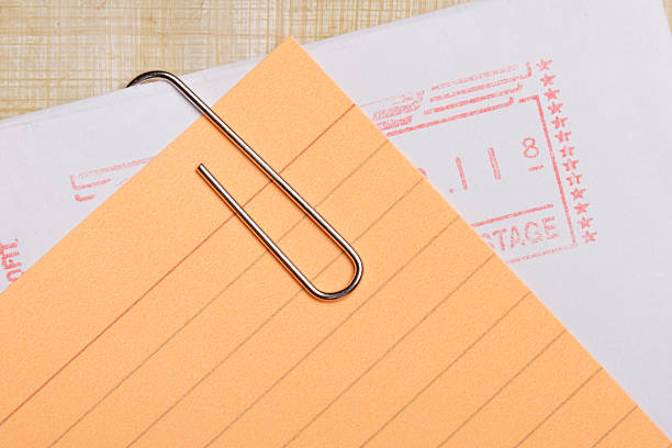 Rusty Paper clips on white acrylic background, Close up & Macro shot, Business, Education, Stationery concept