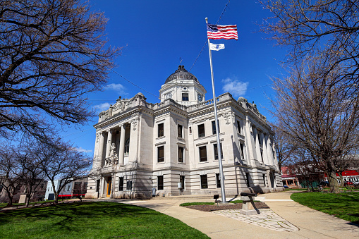 Monroe County Courthouse in downtown Bloomington. Bloomington is a city in and the county seat of Monroe County in the southern region of the U.S. state of Indiana