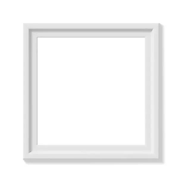 Vector illustration of White square picture frame