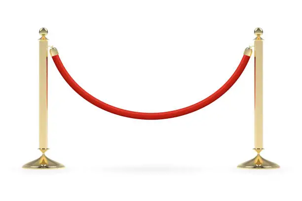 Vector illustration of Barriers with red rope