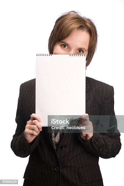 Young Businesswoman With Blank Paper Stock Photo - Download Image Now - Adult, Adults Only, Blond Hair