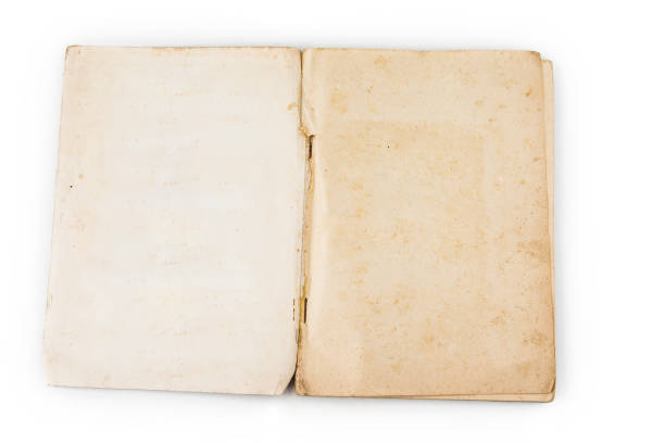 istock Old open  book with blank vintage yellow pages 911006564