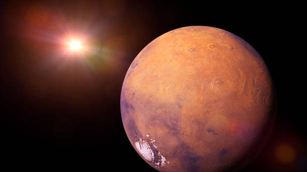 istock the beautiful planet Mars and the Sun 911007022