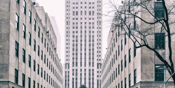 istock Skyscraper in New York. with snow. 911007332