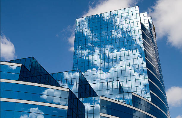 Glass Building in Blue stock photo