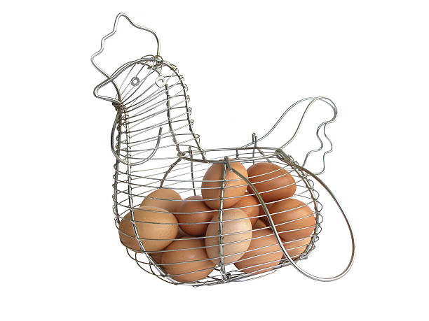 Eggs in The Basket (isolated) stock photo