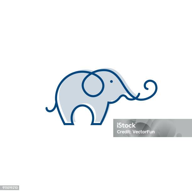 Elephant Outline Logo Simple Vector Illustration Of The Elephant Elegant One Line Lucky Elephant For Children Ur Business Usage Outlined Baby Elephant Wildlife Or Zoo Stock Illustration - Download Image Now