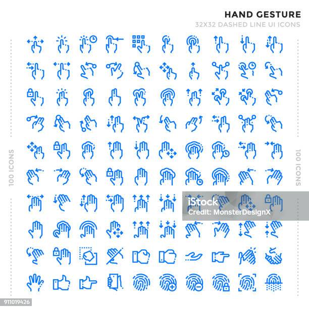 Dashed Outline Icons Pack For Ui Pixel Perfect Thin Line Vector Icon Set For Web Design And Website Application Stock Illustration - Download Image Now