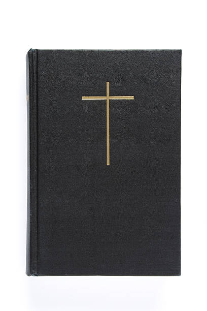 istock Black bible with cross on the cover 91102305