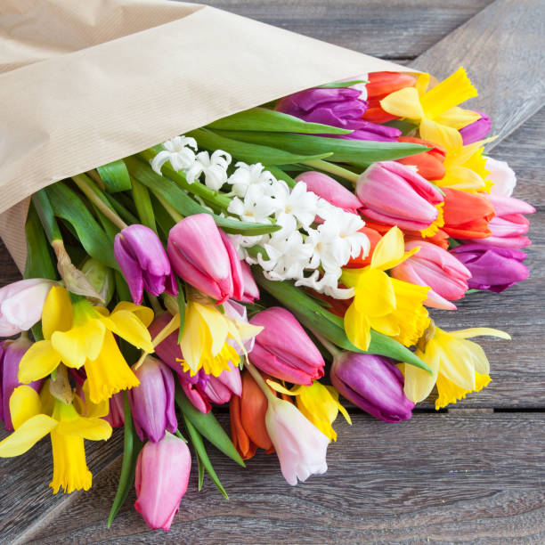 istock Bunch of colorful spring flowers 911023166