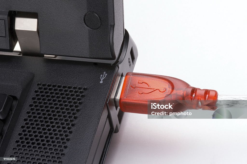 USB-Kabel und Laptop - Lizenzfrei Abstrakt Stock-Foto