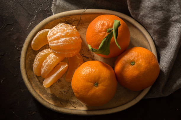 Small tangerines ecological stock photo