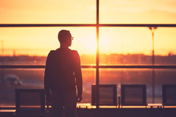 istock Airport terminal at the sunset 911029518