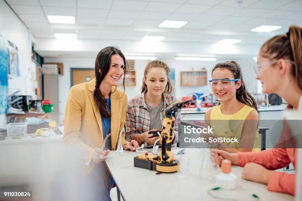 Studying Robotic Arm Stock Photo - Download Image Now - Education, Student, School Building