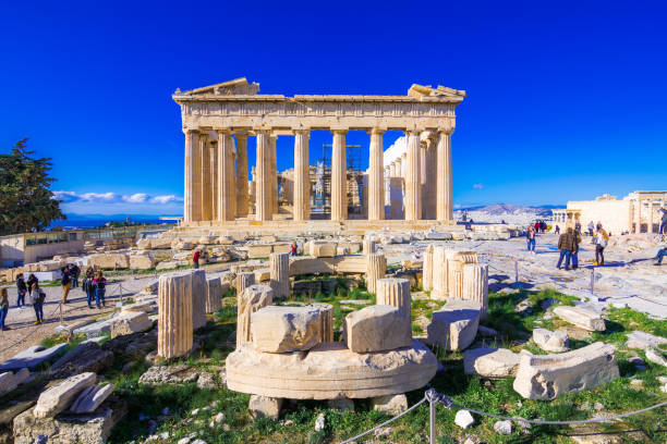 Parthenon temple on the Acropolis in Athens, Greece Parthenon temple on the Acropolis in Athens, Greece on December 30, 2017. parthenon athens photos stock pictures, royalty-free photos & images