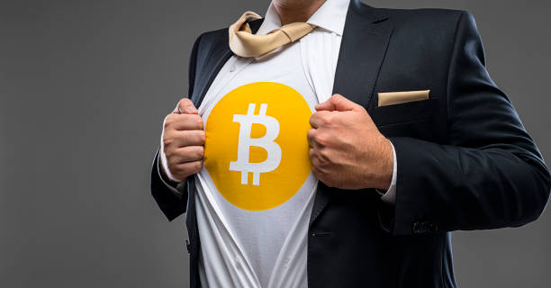 istock Crypto currency bitcoin super hero 911034060
