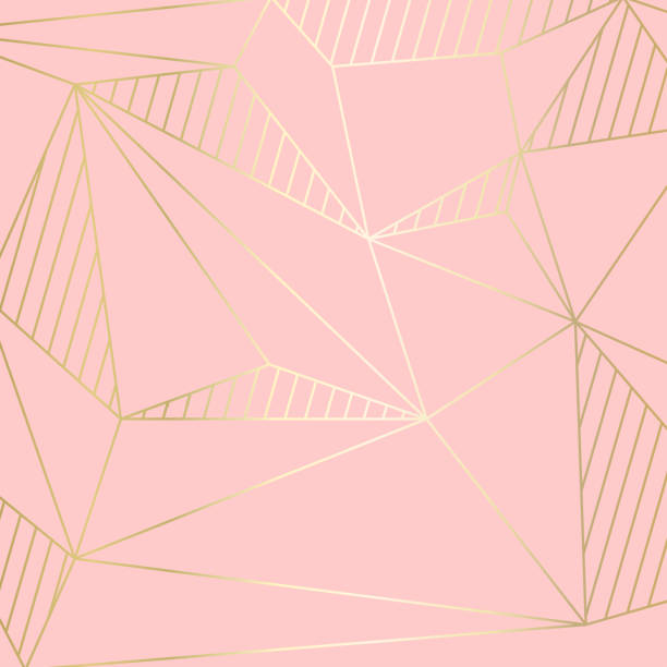 illustrations, cliparts, dessins animés et icônes de arrière-plan de ligne or (illustration), abstrait artistique de fond géométrique - seamless backgrounds pink pattern