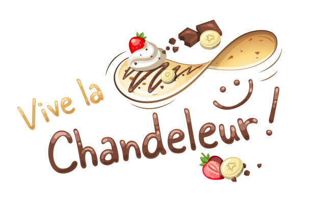 illustrations, cliparts, dessins animés et icônes de « vive la chandeleur ». nom français pour un événement français au cours de la quelle crêpes sont faites pour l’occasion. - chandeleur
