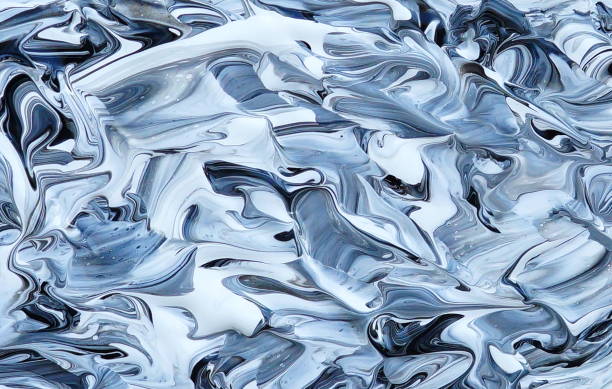 istock Abstract marble black and white color paint background. Acrylic texture with marble pattern 911042676