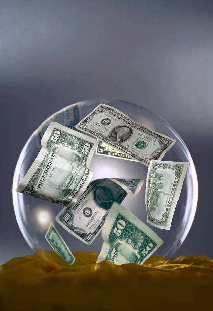 Money in a Crystal Ball stock photo