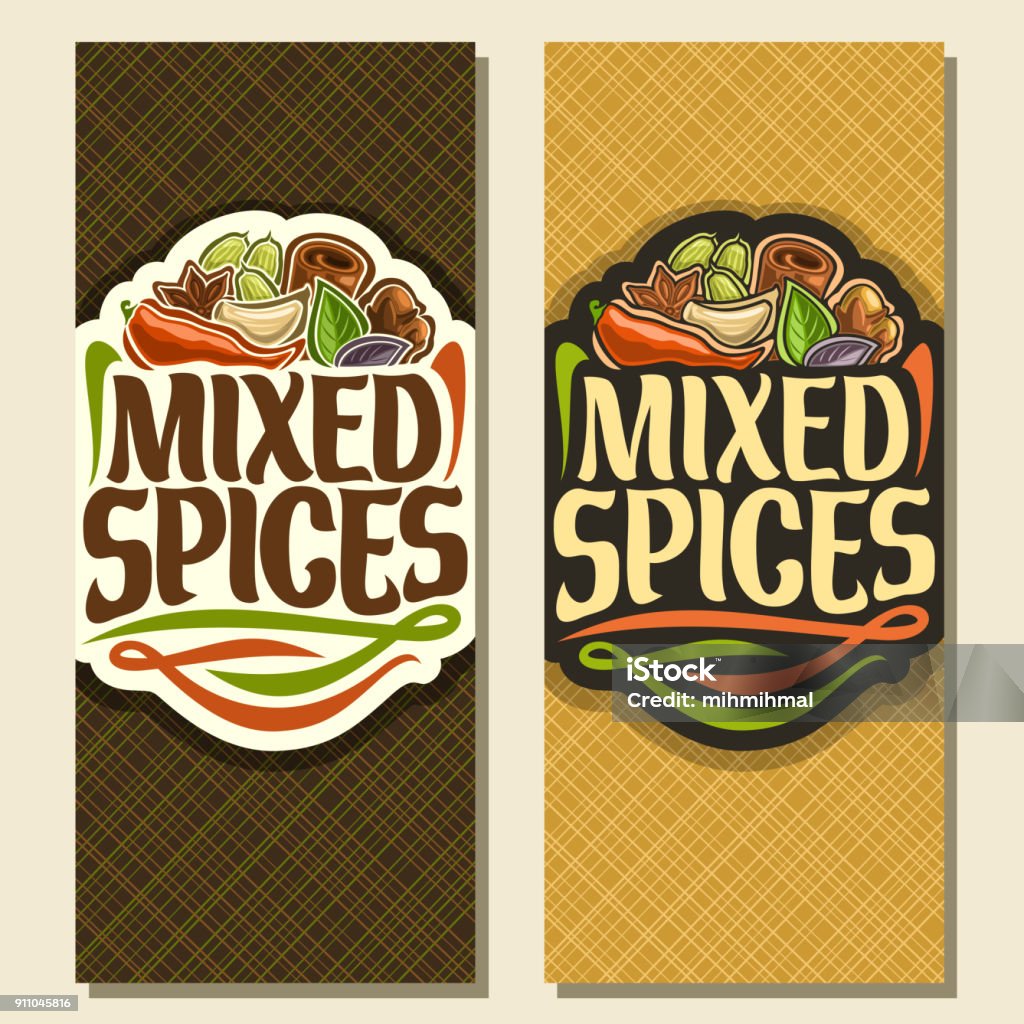 Condiments Banner Vector Vertical Banners For Spices Stock Illustration - Download Image ...