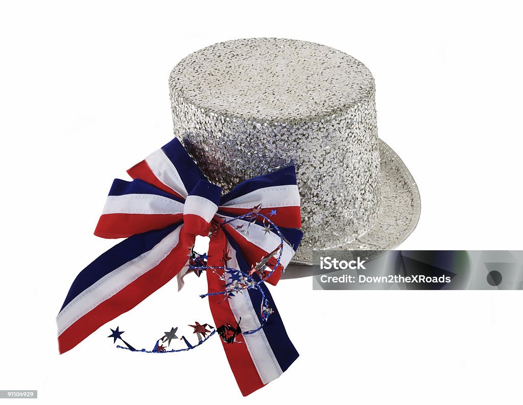 Glitter Hat And Patriotic Bow  Fourth of July Stock Photo