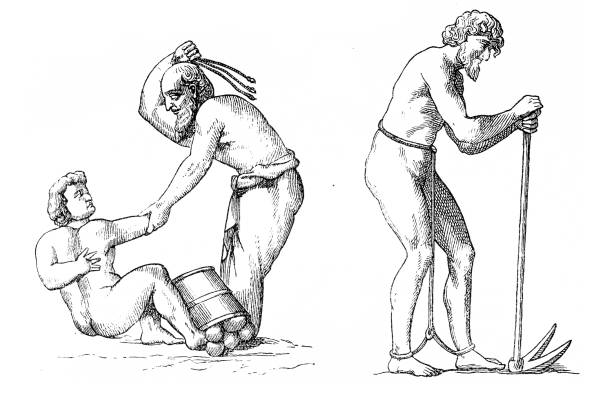 Slavery in ancient Rome illustration of slavery drawing of slaves working stock illustrations