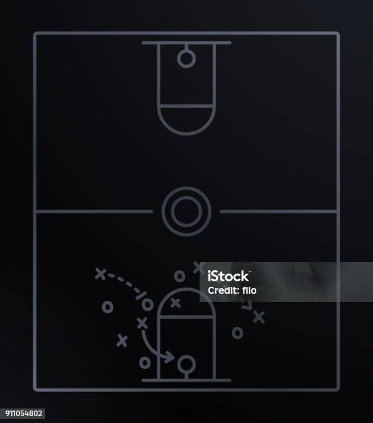 Basketball Play Diagram Stock Illustration - Download Image Now - Diagram, Basketball - Sport, Playing