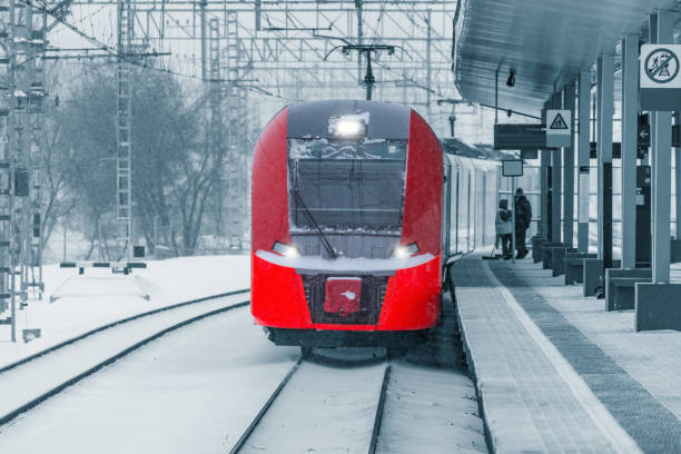 istock Highspeed train approaches to the station. 911055486