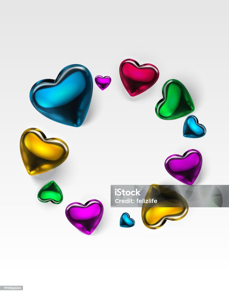 Background With Glass 3d Heart Stock Illustration - Download Image ...