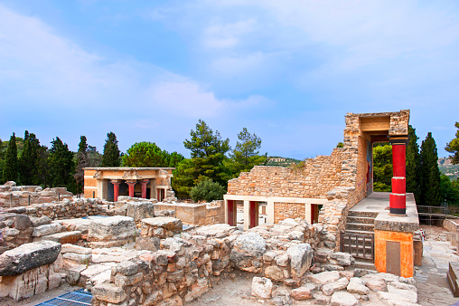 Knossos palace of the Minoan civilization near Heraklion, Crete, Greece