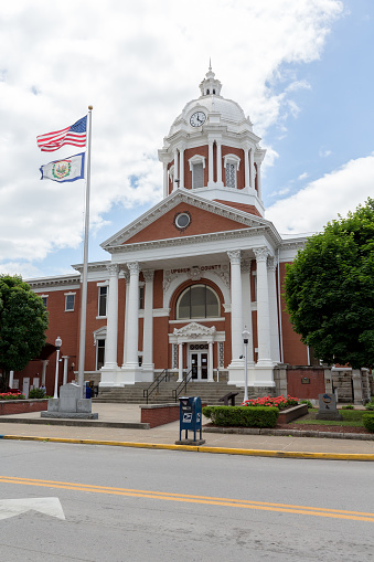 Buckhannon, West Virginia - 26 May, 2017: The city hall of Buckhannon, WV; the county seat of Upshur county.