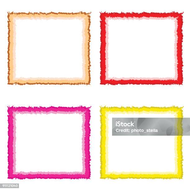 Multiple Object Borders Four Borders In Multiple Colors Vector Set Stock Illustration ...
